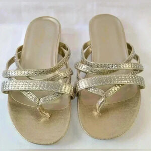 Madeline Stuart gold sandals‎ size 8
